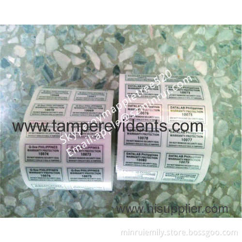Silver Void Sticker With Serial Numbers,glossy Silver Warranty Void Sticker,warranty Valid If Seal Tampered Stickers 